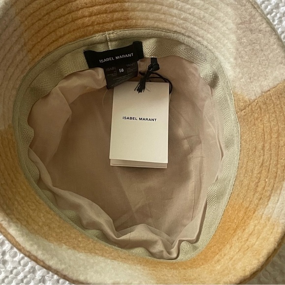 Isabel Marrant Wool Bucket Hat Haley Tan Cream Size M - Picture 5 of 12